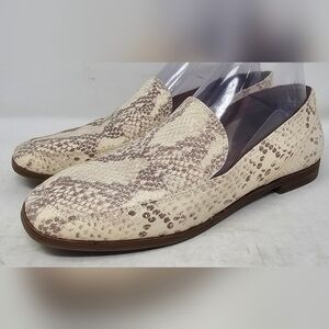 Lucky Brand Women's Canyen Leather Flat Loafer Shoes Slip On Size 7.5 Stucco